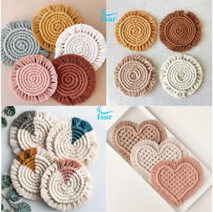Customized Boho Macrame <b>Coasters</b> Hand <b>Woven</b> Color Mats & Pads for Tea & Coffee Mugs - Product Image 4
