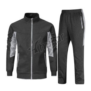 Personnalisé 2025 polyester coton respirant décontracté ajusté luxe mode jogging deux pièces hommes survêtements ensemble avec fermeture éclair - Product Image 1