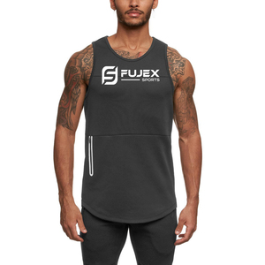 Débardeurs sans manches avec logo personnalisé pour hommes Débardeur de fitness en coton avec poche pour l'entraînement sportif Gilet d'entraînement décontracté - Product Image 4