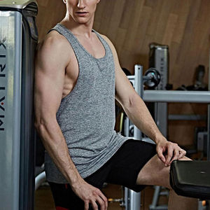 Débardeur de sport à capuche en coton tricoté pour hommes, évacuation de l'humidité, séchage rapide, respirant, vêtements de sport d'été, sur mesure, OEM - Product Image 6