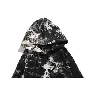 100% coton cravate teinture à capuche pour hommes français éponge tricot décontracté pull haut coupe ample Streetwear pour Yoga Fitness sans couture impression - Product Image 3