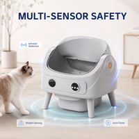 Bac à litière automatique pour chat à ouverture supérieure, grande capacité, capteurs de sécurité IA, bac à litière autonettoyant intelligent pour plusieurs chats