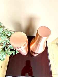 High Quality Pure Copper <b>Metal</b> Disposable <b>Water</b> <b>Bottle</b> with Straw Customized Logo Modern Design Office Use Premium Packaging - Product Image 3