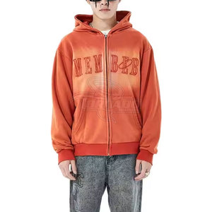 Sudadera con Capucha de Estilo Moderno, Nueva Colección de Invierno, Color Sólido, para Hombre, con Apliques Bordados Desgastados, de Algodón y Poliéster, Corte Holgado - Product Image 1
