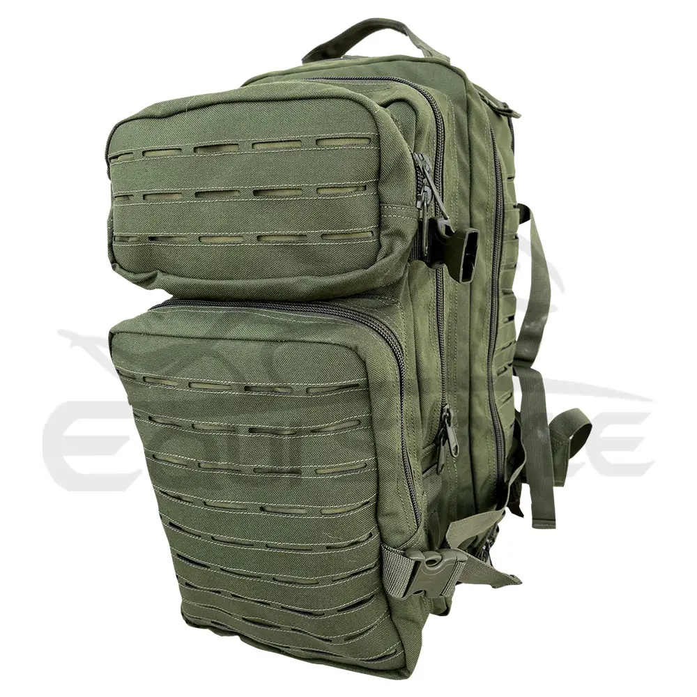 Mochila de caza personalizada, mochila de lona esencial para acampar al aire libre, verde oliva, senderismo, viaje, paquete Molle, mochila grande