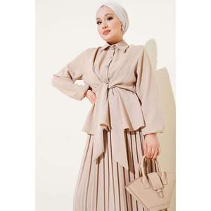 Conjunto 2 Piezas Cintura Elástica Atado Beige - Product Image 4