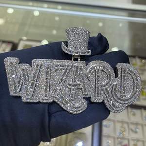Colgante Personalizado con Nombre y Piedras de Imitación de Diamantes VVS, Chapado en Oro, Plata de Ley, Joyería Hip Hop de Lujo - Product Image 6