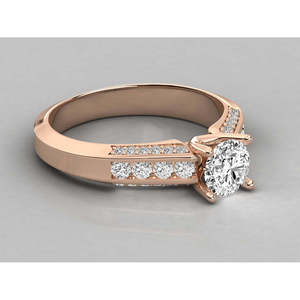 18K Gold Solitaire Ring for Ladies with Lab Grown Diamond - Product Image 2