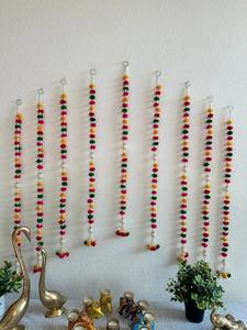 4 Feet Multi color Beads Pom Pom Garlands With Different Combo Set Theme Boho Curtain Mexican Fiesta <b>Decoration</b> - Product Image 4