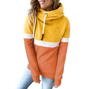 Moda mujer invierno otoño sudaderas con capucha jerseys casuales con cuello alto cuello con capucha tejido de punto - Product Image 2