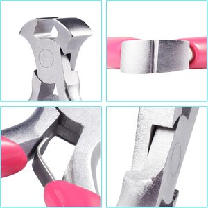 Mini pince coupante de 3 pouces avec poignée en PVC rose pour bijoux en perles. - Product Image 3