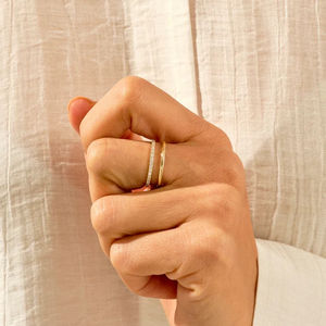 Anillo de Boda de Oro Blanco de 14 Quilates Chapado en Oro Rosa con Diamante Moissanita de Corte Redondo, Estilo Clásico Sin Conflictos, Regalo de Cumpleaños para Chicas - Product Image 5