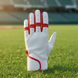 Gants de frappe de baseball en cuir de vache personnalisés, ambidextres, fermeture à boucle et crochet, unisexe, entraînement professionnel au softball, écologiques - Product Image 1
