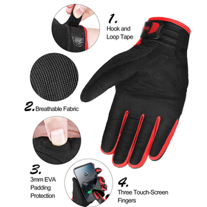 Gants de moto de course protecteurs en cuir pleine main, antidérapants et respirants pour la conduite - Product Image 2
