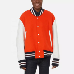 OEM Venta al por mayor personalizado de los hombres <span class=keywords><strong>Running</strong></span> Varsity <span class=keywords><strong>Jacket</strong></span> Stand Collar Panel de diseño de bloque de cierre de botón de cremallera disponible Colores personalizados - Product Image 2