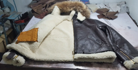 Veste bomber d'hiver pour homme en cuir d'agneau véritable, style vintage, respirante, écologique, avec capuche amovible