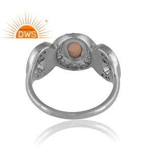 แหวนโอปอลและบุษราคัมสีขาวโอปอลจากเอธิโอเปียเงินธรรมชาติดีไซน์ดีที่สุดสำหรับผู้หญิงออกแบบตามต้องการ - Product Image 2