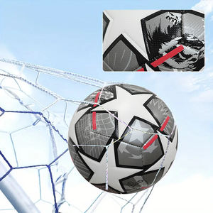 Ballon de football de couleur noire Offre Spéciale taille 5 entraînement intérieur extérieur matériel PU professionnel ballon de football cousu à la Machine sport - Product Image 2