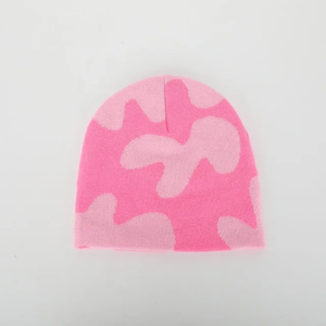 Gorro personalizable de calavera de invierno con logotipo completo, gorro liso de punto Jacquard con tinte bordado, todos los gorros - Product Image 6