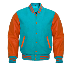 Chaqueta Varsity de Béisbol para Hombre con Diseño de Bordado Personalizado, Cuello Alto y Logotipo Frontal, Fabricada en Pakistán 2025 - Product Image 1