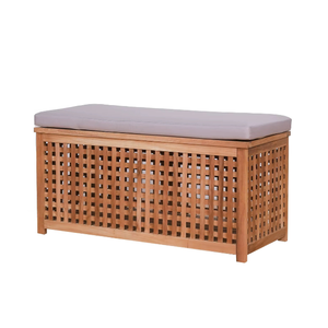 Caja de Almacenamiento de Ropa Minimalista Hecha de Madera de Teca Sólida con Cojines y Función Dual para Muebles de Hogar y Jardín - Product Image 2