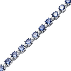 <b>Tanzanite</b> CZ Stone Round Design Tennis <b>Bracelet</b> 925 Silver Wholesale Handcrafted Jewelry - Product Image 3