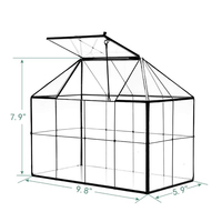 Terrarium en verre en forme de maison Verre transparent enduit de noir Taille personnalisée Jardin Mousse Plante d'air Maison Bureau Décoration de table Prix bas