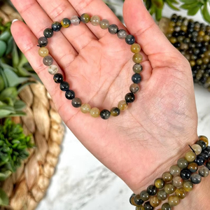Stylish Trendy Rare Nellite <b>Beaded</b> <b>Bracelet</b> Natural Gemstone Ball-Jewelry for Strength and Clarity Perfect Wedding Gift - Product Image 1