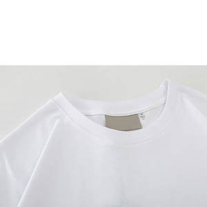 T-shirts en coton décontractés pour hommes et femmes, unisexes, imprimés et de couleur unie, avec col rond, coupe ample et motif graphique en lettres - Product Image 3