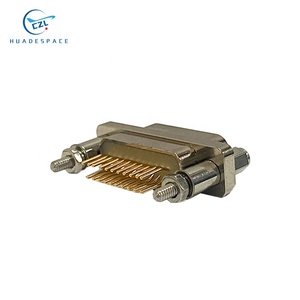 Connecteur industriel HAUDESPACE série J30J, micro-rectangulaire, 21 broches, mâle-femelle, droit/à angle droit, à souder, <span class=keywords><strong>nickel</strong></span>é - Product Image 2