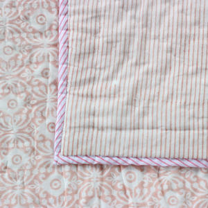 Jaipuri-colcha hecha a mano con estampado de bloques de mano, Reversible, de algodón, de gasa, hecha a mano, colcha de trabajo - Product Image 2