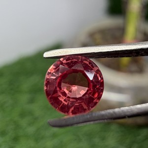 Pierre précieuse en vrac saphir cultivé en laboratoire Padparadscha coupe ronde pour la fabrication de bijoux - Product Image 4