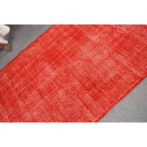 Tapis moderne vintage de grande surface de 3.9x6.7 pieds, rouge, style turc, laine et latex, pour adolescents, design de couloir rectangulaire - Product Image 5