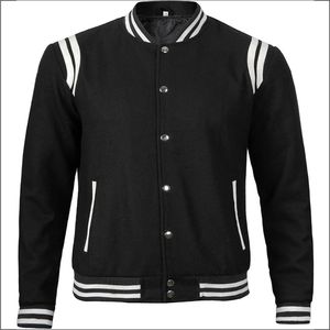 Chaqueta Varsity Personalizable para Hombre de Alta Calidad con Bordado Chenille, Mangas de Cuero, Chaqueta de Invierno de Moda con Logotipo Frontal y Cuello en V - Product Image 5