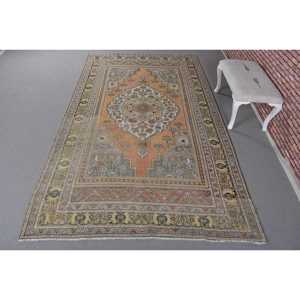 0.5x11.2 ft Rug, Vintage Turkish Rug, <b>Brown</b> <b>Wool</b> Rug - Product Image 1