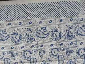 Indian Handcrafted Floral Cotton <b>Table</b> <b>Cover</b> with Block Print Design - Product Image 2