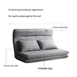 Canapé-<span class=keywords><strong>lit</strong></span> double de style japonais Kino pour salon, chambre à coucher, sol, pliable, avec appui-tête et dossier confortables - Product Image 4