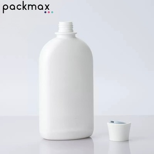 28 cou 500ml HDPE bouteille en plastique shampooing état soin des cheveux bouteille distributeur bouchon rond épaule plat bouteille - Product Image 2