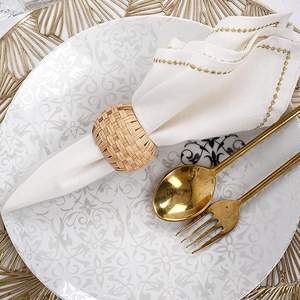 Ronds de serviette modernes en corde de jute naturelle, couleur personnalisable, pour la décoration de table lors de mariages, fêtes et événements festifs, lot de 12 pièces - Product Image 2