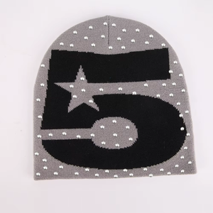 Gorros de moda con diamantes de imitación, gorros, gorros cálidos fabricados OEM, gorros de Jacquard con logotipo personalizado de la mejor calidad para unisex - Product Image 5