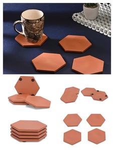 Unique Design Square Terracotta Clay Coasters Tea Cup <b>Mats</b> Pads At Wholesale Price High Quality Dinnerware Coaster <b>Mats</b> Pads - Product Image 3