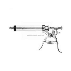 Jeringa de metal semiautomática certificada CE, inyector de vacuna para animales de capacidad ajustable para ganado, Manual OEM - Product Image 4