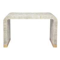 Table console en résine d'os et bois incrusté, faite à la main, de haute qualité, MULTI CRAFT, écologique, design classique, taille et forme personnalisables, luxe