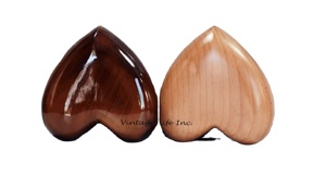 โกศหัวใจไม้ทำด้วยมือที่ทันสมัยสำหรับมนุษย์และสัตว์เลี้ยงขี้เถ้าของทารกและผู้ใหญ่ - Product Image 3