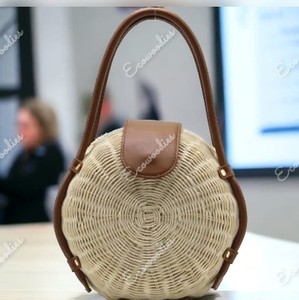 Gros bohème naturel grand fourre-tout tissé à la main été creux paille sac de plage Net épaule été Crochet sac de plage - Product Image 2