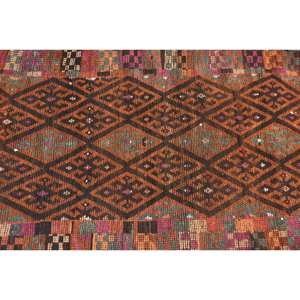 พรมเย็บปะติดปะต่อกันสีน้ำตาลชาติพันธุ์คลาสสิกพรม11.3ft 2.7 x ขนสัตว์โพลีเอสเตอร์สไตล์ตุรกีพรมห้องนั่งเล่นยางสำหรับห้องโถงสี่เหลี่ยมผืนผ้า - Product Image 5