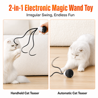 Jouet pour chat Magic Tail, baguette interactive électronique automatique pour chaton, rechargeable par USB, 2 en 1, vente en gros OEM