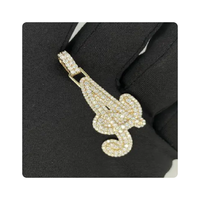 Pendentif Breloque Initiale en Diamant Naturel en Gros, Bijou Alphabet en Or Jaune 14K