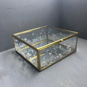 Boîte à bijoux, boîte de rangement, organisateur, boîte à bijoux décorative imprimée avec finition en laiton - Product Image 2