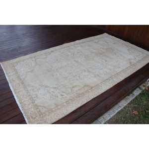 พรมตุรกีขนาด 4.6x8.2 ฟุต พรมวินเทจ พรมขนสัตว์ลายจุดสีขาว - Product Image 2